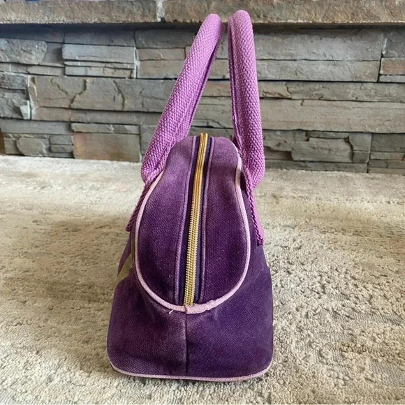 Victoria's Secret Vintage Y2K 90s Purse Handbag Purple Gold Velour - Picture 3 of 14